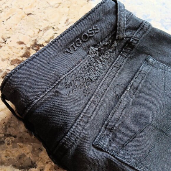 W27 L29 Vigoss Jeans Women The Chelsea Skinny Stretch Dark Low Rise Distressed - Picture 12 of 16